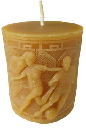 Bienenwachskerze - Stumpenkerze Fußball Kerze 7,5 cm aus 100% reinem Bienenwachs - Homigkerze - Bienenwachs Fussballer