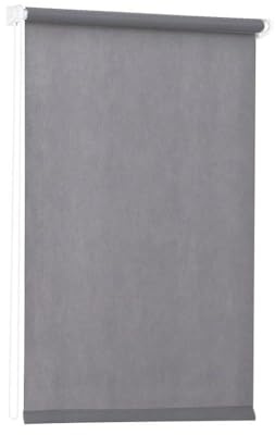Sekey Verdunklungsrollo ohne Bohren Klemmfix 100 cm breit, Vliesstoff Seitenzugrollo Hitzeschutz Sichtschutz und Sonnenschutz Wandmontage Deckenmontage Klemmrollo, 100 x 130 cm, Grau Vliesstoff