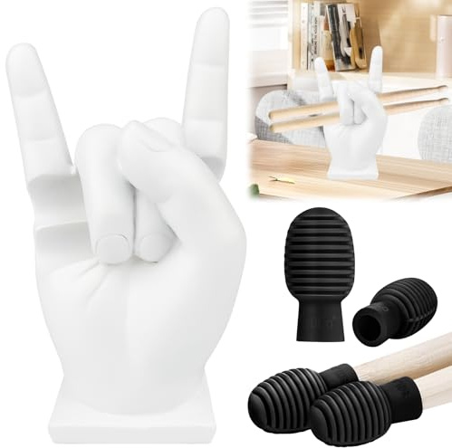 Drumstick Halter, Drumsticks Holder mit Silikon-Dämpfer, Schlagzeug Sticks, Rock Hand Schlagzeug Zubehör Geschenke für Schlagzeuger, Lustige Geschenke für Frauen Männer