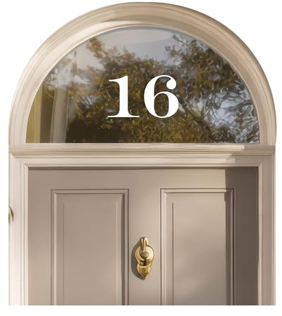 Traditional White House Number Stickers for Glass Doors & Windows - Modern Self Adhesive Vinyl – Custom Outdoor Address Sign