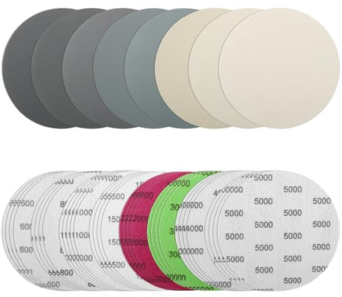 32 Pièces Disque Abrasif 125mm (5), Papier de Verre Humide et Sec Assortiment de Grains 600/800/1000/1500/2000/3000/4000/5000, Auto-Agrippant pour Ponceuse, Polissage Phare Voiture, Métal, Bois