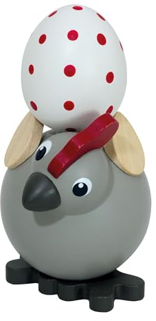 Kuhnert Hühnererei & Hahn „Küken Frida“ - handgefertigt - farbig lackiert - 7 cm - Dekoration & Sammlerstück - Erzgebirgische Volkskunst