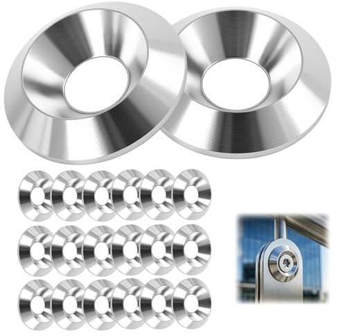 20 rondelle testa fresata in acciaio inox, set argento M6 x 18 mm, rondella bullone inossidabile, rondelle piatte fresate in acciaio inox, per applicazioni industriali e domestiche (m6*18)