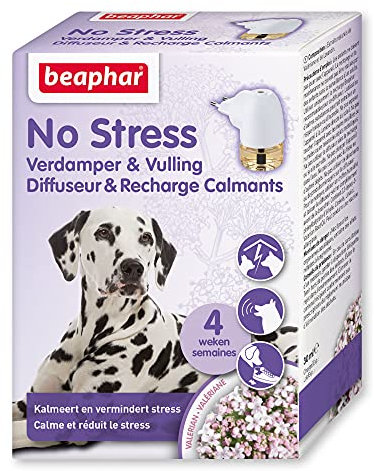 Beaphar – NO Stress – Diffuseur électrique calmant à la Valériane pour Chien – Réduit Le Stress & problèmes comportementaux sans dépendance – 4 semaines d'action – 1 Prise + 1 Recharge 30 ML