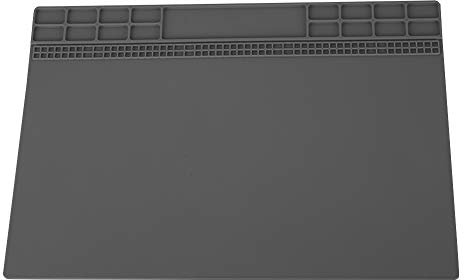 Oumij Reparaturmatte aus Silikon, hitzebeständig, Wärmedämmungsmatte, elektronische Reparaturmatte aus Silikon, magnetisch, Hochtemperatur- und Korrosionsschutz (Grau)