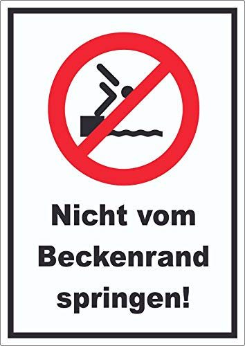 Nicht vom Beckenrand springen Aufkleber A9 (37x52mm)