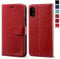 OCASE iPhone XS Hülle iPhone X Hülle iPhone 10 Hülle Handyhülle [Premium Leder] [Standfunktion] [Kartenfach] Schlanke Leder Brieftasche Kompatibel für iPhone X/XS Rot