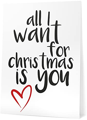 Papierschmiede® XMAS XXL Poster, 50x70 cm (B2) Deko mit Spruch zu Weihnachten, Wohnzimmer Wanddeko, Schlafzimmer, Küche Dekoration ohne Rahmen, All I Want for Christmas is you