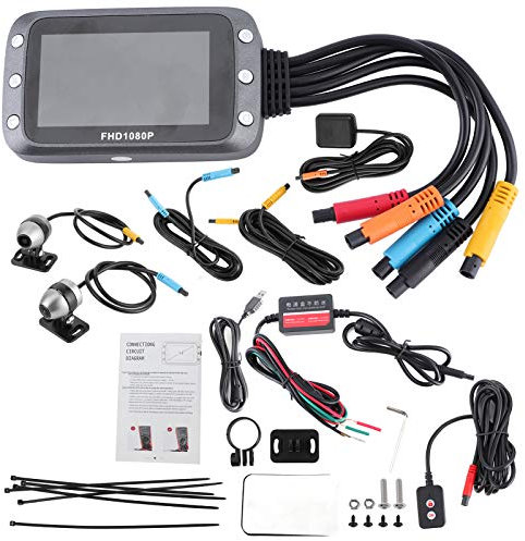 Car Dash Cam Recorder Unterstützung der vorderen und hinteren Kamera WiFi GPS G-Sensor Wasserdichter 3,0-Zoll-HD-Bildschirm Loop Recording 1080P für Motorräder