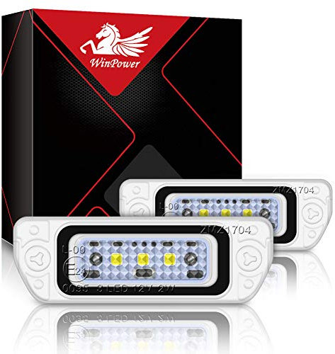 WinPower LED-Kennzeichenleuchte 3 SMD-Kennzeichenleuchte LED 6000K Xenonweiß mit Canbus Fehlerfrei Kompatibel mit Mercedes-Benz ML GL R Klasse W164 W251,2 Stück