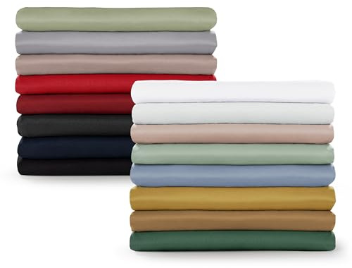 Blumtal® Basic Betttuch 280x275 cm für Matratzen 180x200 cm - Bettlaken ohne Gummi - Oeko-TEX zertifiziertes Betttuch ohne Gummi - Leintuch aus Microfaser - Bettlaken 180x200 in Moonlight Grey - Grau