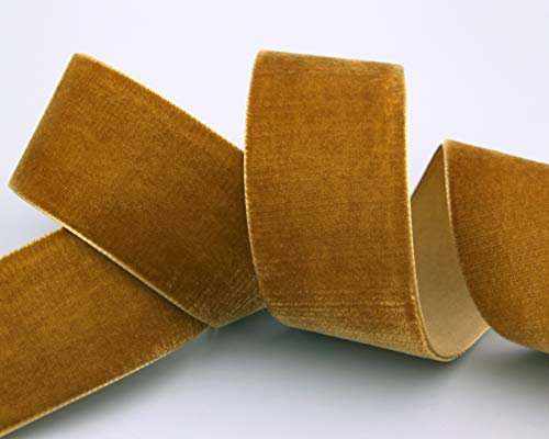 3 m x 36 mm Samtband HELLBRAUN Kupfer (447 copper) Dekoband Terrakotta Braun Velour einseitig Samt festkantig Velvet Ribbon zum nähen dekorieren