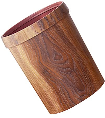 HEMOTON Cubo de Basura de Simulación de Papelera de Madera Vintage Rústico Retro Contenedor de Basura de Granja Cubo de Basura Decorativo de para La Oficina en Casa (Patrón