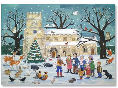 Traditional Advent Calendar - Alison Gardiner Winter Wildlife Design - Paper Christmas Countdown Calendar - Large A3 29.7x42cm
