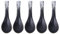 Cabilock 5Pcs Keramik Löffel Asiatische Reislöffel Japanische Suppenlöffel Porzellan Löffel Servierlöffel Esslöffel Rührlöffel Teelöffel für Zuhause Reataurant Schwarz