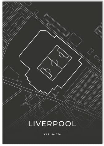 Vacentures Liverpool Stadion Poster - Fussballstadion-Poster - Geschenk für Fußballfans (50x70 CM)