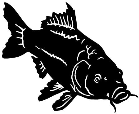 PBHYDK 2 Stücke Karpfen Vinyl Fisch Aufkleber Mode Tier Autofenster Körper Dekorative Aufkleber Auto Styling Zubehör Aufkleber 18,8 * 15,2 cm Autoaufkleber