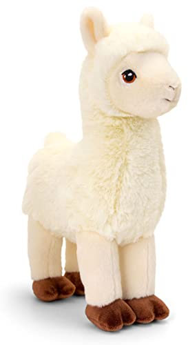 tachi Stofftier Lama weiß, Stehendes Plüschtier Alpaka, Kuscheltier Trampeltier 25 cm