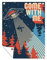 MuchoWow Outdoor-Poster Poster Wanddeko draußen Deko Garten Gartenposter 90x120 cm Ufo - Retro - Science Fiction - Weltraum