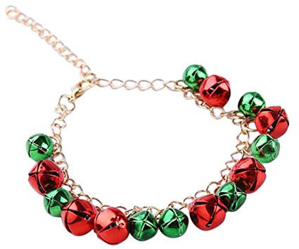 1 x Armband mit Glöckchen für Weihnachten, für Damen, Mädchen, Party, Hochzeitsschmuck, , Rot, Grün, exquisite Verarbeitung