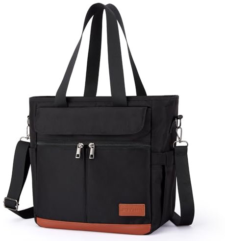 JOYHILL Lunch Bag for Man,Lunch box Bag for Women, Leakproof Insulated Lunch Bag, Lunch Tote with Shoulder Strap, Adult Reusable Lunch Cooler Tote Bags for Work Picnic Camping School Beach, Black