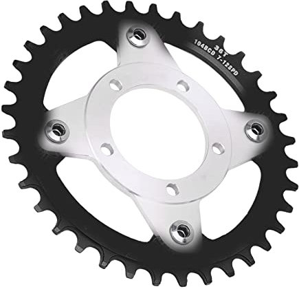 Kettenblatt und Adapter für Elektrofahrräder, 36 Zähne, 104 BCD-Motor, Kettenblatt mit Mittlerem Antrieb, Spinnenketten-Umrüstsatz für BBS01 BBS02 (Schwarz)