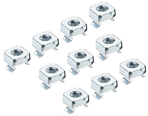 PATIKIL M8 Cage Nuts Carbon Steel for Server Rack Cabinets, Blue White Pack of 30