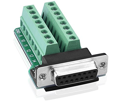 S SIENOC D-SUB DB15 Buchse 15 Pin Klinke Anschluss zu Terminal | Breakout Board Steckverbinder