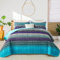 WONGS BEDDING Boho-Steppdecke, volle Größe, lila-blau, böhmisch, leichte Mikrofaser, Bettdekoration, Tagesdecke, für alle Jahreszeiten, 228,6 x 198,1 cm, 3 Stück