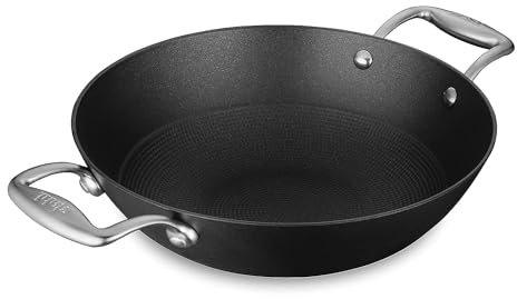 Stahl Blacksmith Hybrid Cast Iron Kadhai Without lid, 8324, 24 cm, 2.2 Liters (Serves 3 People)