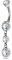 OUFER Body Piercing Internally Bauchnabelpiercing aus Titan 12mm 14G extra lang Bauchnabelpiercing CZ Belly Bar Nabelpiercing Belly Piercing Belly Button Ring