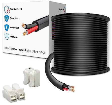 LEADTOPS 10M 18 Gauge 18/2 2 Adriges Elektrodraht 2 Poliges Kabel 2x0,8mm² für LED -Licht, Automobile, Boot, Equitment