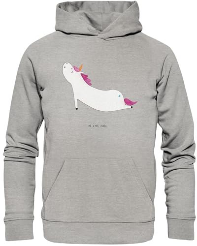 Mr. & Mrs. Panda Organic Hoodie Einhorn Yoga Größe S - Geschenk, Namaste, Unicorn, Cotton, Nachhaltiger, Sustainable, Entspannung, Vegan, Bio, Sport, Öko-Sweatshirt Mit Kapuze