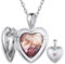 Custom4U Personalised Sterling Silver Heart-shaped Birthstone Locket Necklace Photo Gifts for Women Her Lover