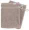 TENDANCE - Set de 2 Gants de Toilette 15x21 cm 100% Coton - Taupe