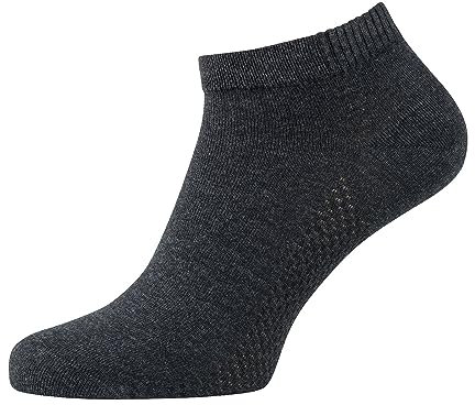 Nur Der Herren Bambus Sneaker Socken, Grau (Anthrazitmel), 43-46 (Packung mit 2)