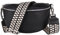 MIRROSI® Bauchtasche Damen, Echtleder, Made in Italy, Umhängetasche, Brusttasche, Crossbody Bag (1 Tasche & 2 Gurte) (Schwarz (Zahnrad Schwarz), Große Tasche (28x18x9cm))