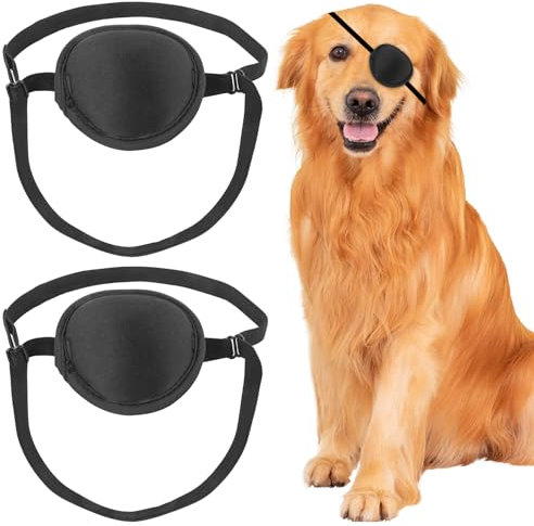 YeeBeny Lot de 2 cache-œil pour chien - Pour blessures oculaires après une chirurgie - Réglable - Doux - Couvrant les yeux des chiens