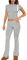 ABINGOO Damen Baumwoll Lounge Oberteil Und Schlaghose Geschnittene Yoga Trainingsanzug Zweiteiliger Outfit Schmal Loungewear Set (S-Grau, M)