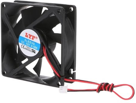 R91A 8025 for ventilador de refrigeración de CC de 12 V y 2 pines, ventilador de CPU silencioso de 80 mm for CC sin escobillas con 20 cm