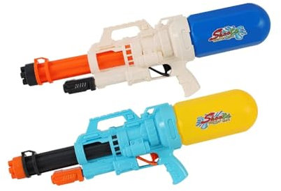 PEBBLE HUG Super Water Gun, Super Soaker Firing Range, Water Blaster Toy, Easy to Use, Sturdy and Durable, Fun for Kids and Adults, Lightweight and Portable, Assorted Colour