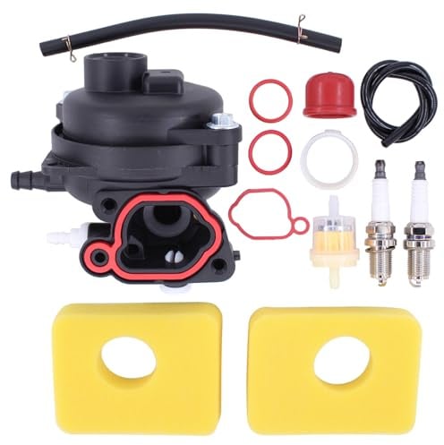 Vergaser Rasenmäher Motor Ersatz mit Luftfilter Zündkerze Dichtung Benzinfilter Kraftstoffleitung Primer Pumpe für Briggs & Stratton 799583 591160 593261 591110 300E 450E 500E 550E 575E 125cc Series