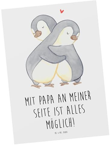 Mr. & Mrs. Panda Postkarte Papa Möglichmacher - Geschenk, Aufmerksamkeit, Bedanken, Ansichtskarte, Freude machen, Danke sagen, Vorbild, Fotokarte, Grußkarte, alles möglich, Postkarten, lieben, stark