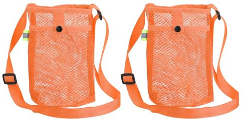 sourcing map 2 Pcs Water Bottle Holder with Adjustable Shoulder Strap Water Bottle Carrier Bag Mesh Crossbody Water Bottle Carrier with Pocket for Sports Hiking Walking Travel, Orange