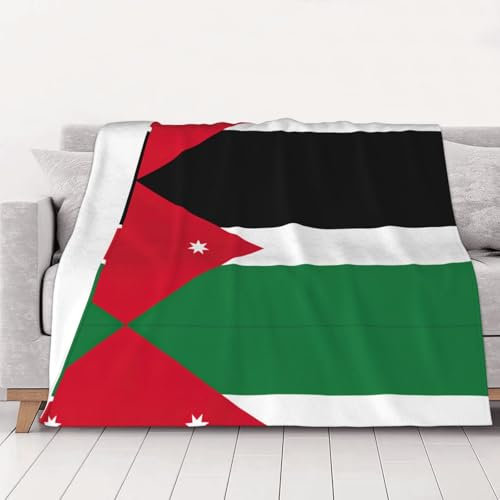 Decke mit jordanischer Flagge, Sofa-Überwurf, Bettdecke, Queen-Size-Größe, weich, leicht, Plüsch, warm, gemütlich, Luxusdecke