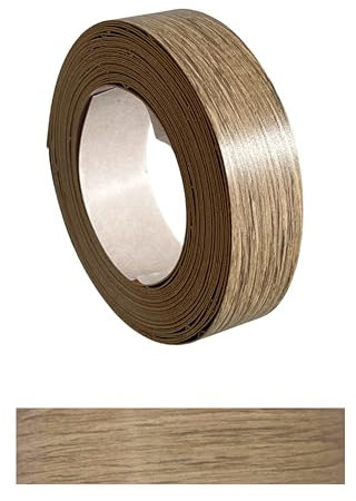 Gedotec Kantenumleimer selbstklebend | 1 Stück | 18 mm x 5 m | 744 - Eiche Coast Evoke | TAPE | Holzfurnier in verschiedenen Dekoren | Melaminkanten-Band zum Kleben | Möbelkanten-Band | Melaminkanten