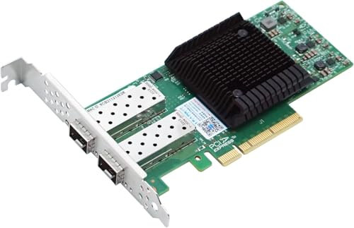 Elfcam - 25Gb PCIe Netzwerkkarte mit NVIDIA Mellanox ConnectX-4 Chipsatz, 25GbE Ethernet Adapter PCI Express 3.0 X8 mit 2 SFP28-Ports für Windows Server/Windows/Ubuntu/Linux (Mellanox-ConnectX-4)