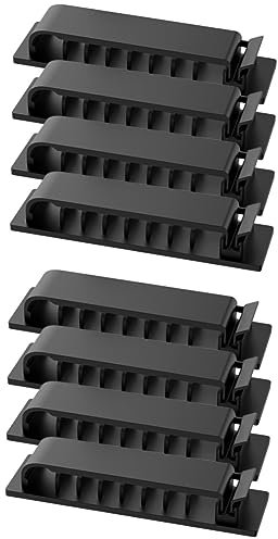 Angoily 2 Sätze Veranstalter Befestigungsschnurbefestigung Klebstoff Clip Schreintischorganizer Schreibtisch Organiser Telefonkabel Komodenschrank Universeller Kabelorganisator 4 Stück * 2