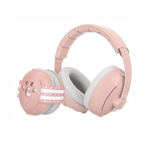 Dasuyl Protection auditive 2 en 1 pour bébé - Cache-oreilles pour nouveau-né - Avec réduction du bruit - Protection contre le bruit - Réglable - Arceau extra doux, Blanc., Taille unique