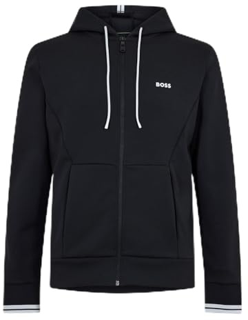 BOSS Mens Zip Hoodie Advanced Stretch Long Sleeve Black 3XL